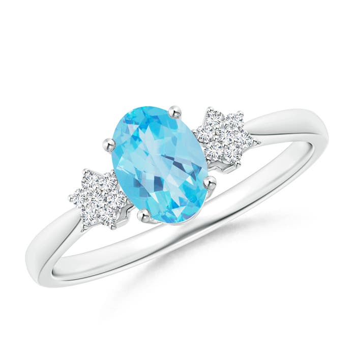 AA - Swiss Blue Topaz / 1.03 CT / 14 KT White Gold