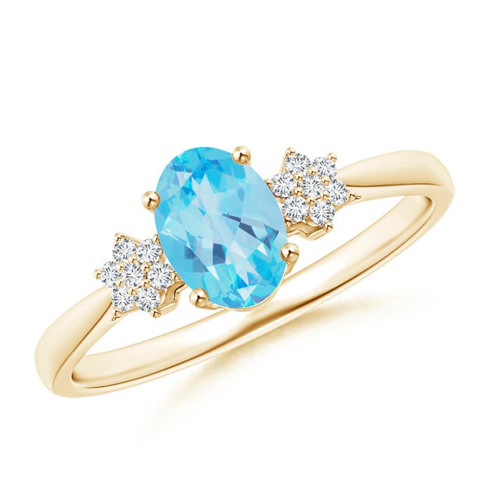 AA - Swiss Blue Topaz / 1.03 CT / 14 KT Yellow Gold