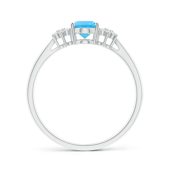 AAA - Swiss Blue Topaz / 1.03 CT / 14 KT White Gold