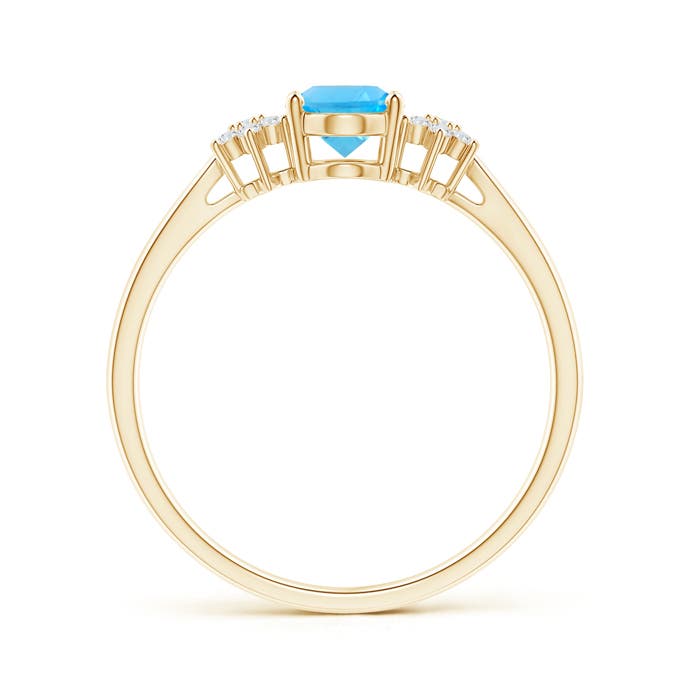 AAA - Swiss Blue Topaz / 1.03 CT / 14 KT Yellow Gold