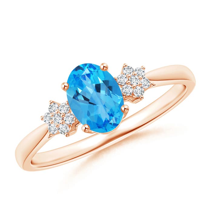 AAAA - Swiss Blue Topaz / 1.03 CT / 14 KT Rose Gold