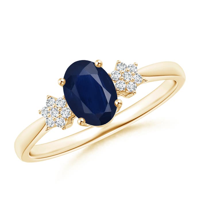 A - Blue Sapphire / 0.93 CT / 14 KT Yellow Gold