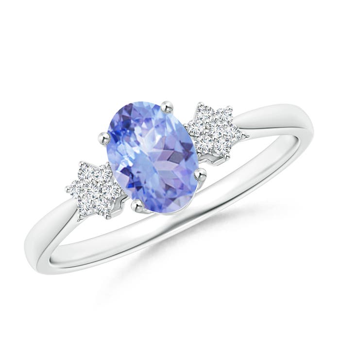 A - Tanzanite / 0.88 CT / 14 KT White Gold