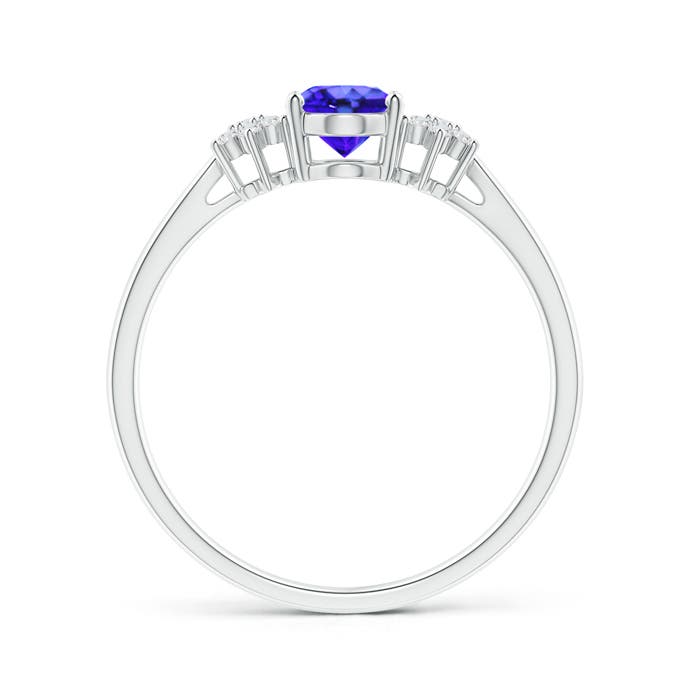 AAA - Tanzanite / 0.88 CT / 14 KT White Gold