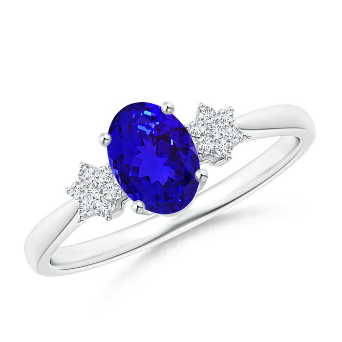 AAAA - Tanzanite / 0.88 CT / 14 KT White Gold