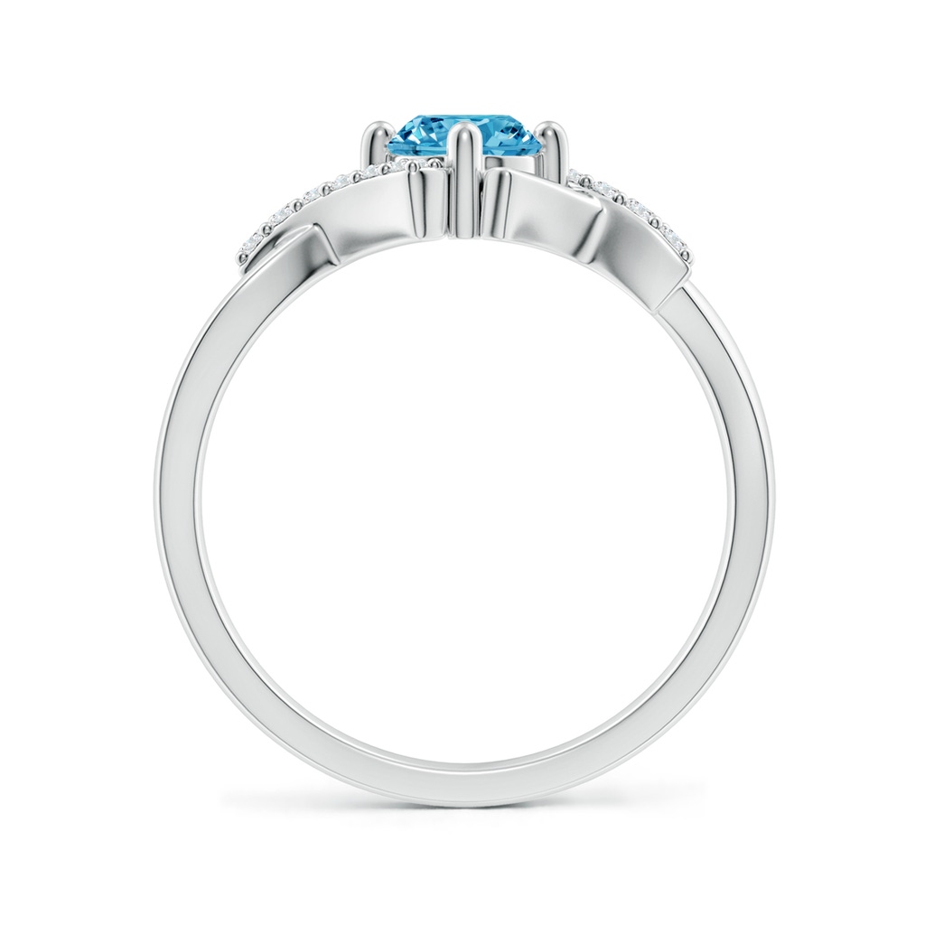 5.1mm AAAA Solitaire Fancy Intense Blue Diamond Bypass Promise Ring with Accents in P950 Platinum - side 199