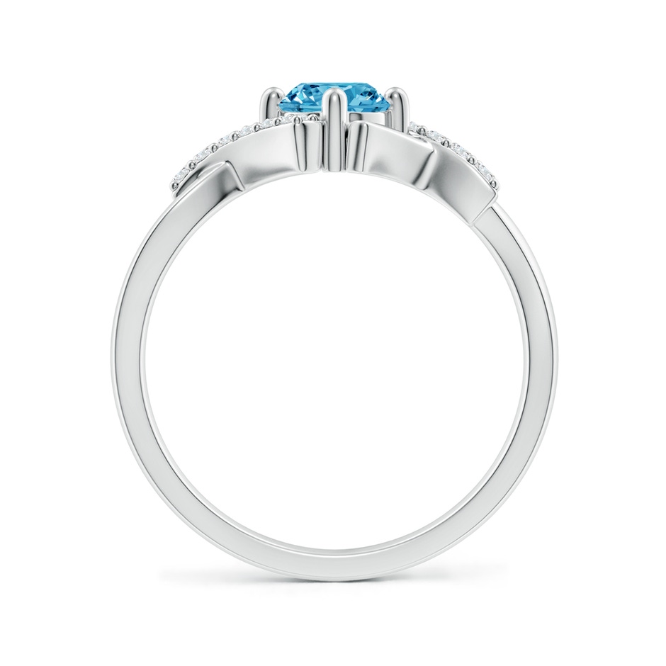 5.1mm AAAA Solitaire Fancy Intense Blue Diamond Bypass Promise Ring with Accents in P950 Platinum side 199