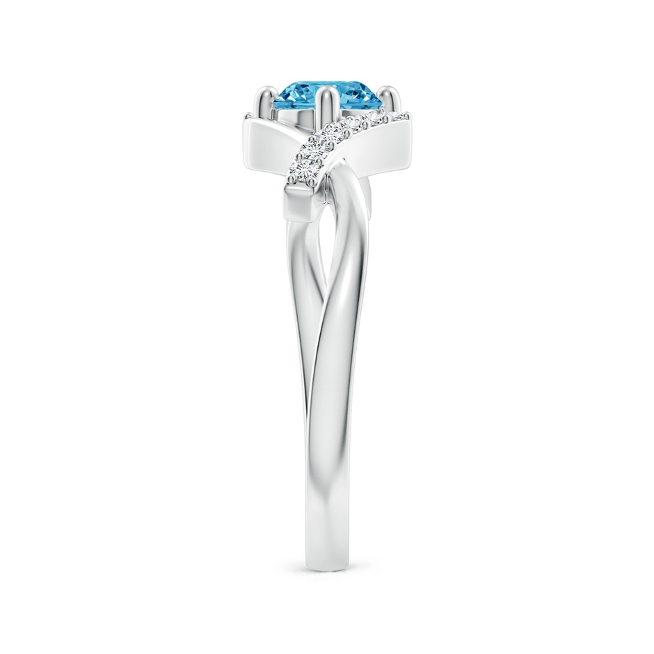 5.1mm AAAA Solitaire Fancy Intense Blue Diamond Bypass Promise Ring with Accents in P950 Platinum side 299