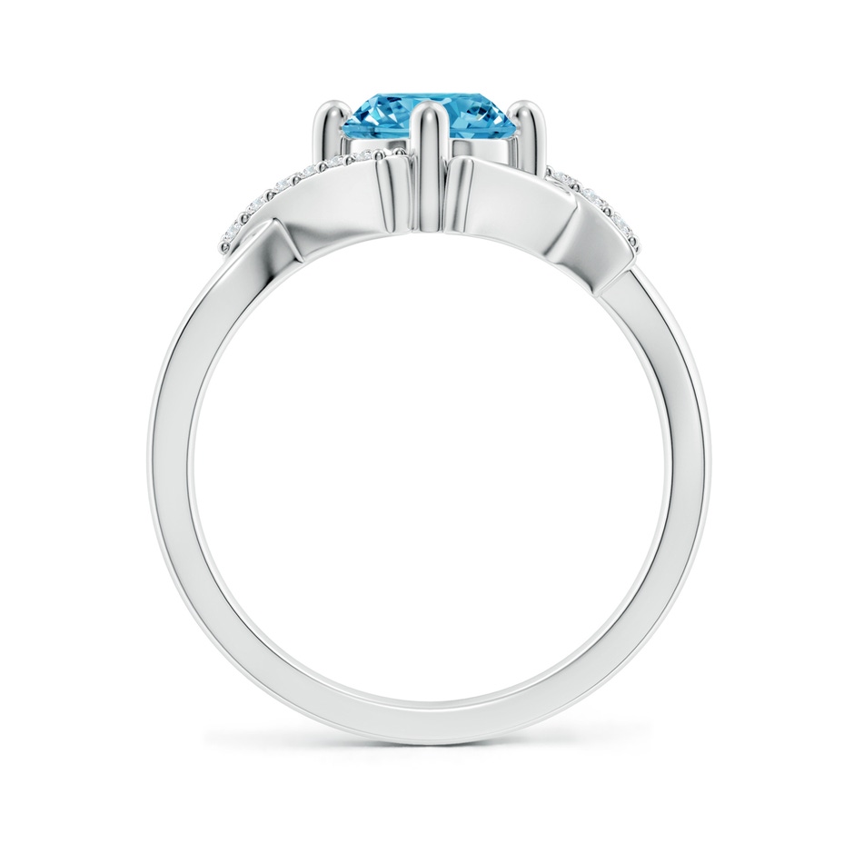 6.4mm AAAA Solitaire Fancy Intense Blue Diamond Bypass Promise Ring with Accents in White Gold side 199