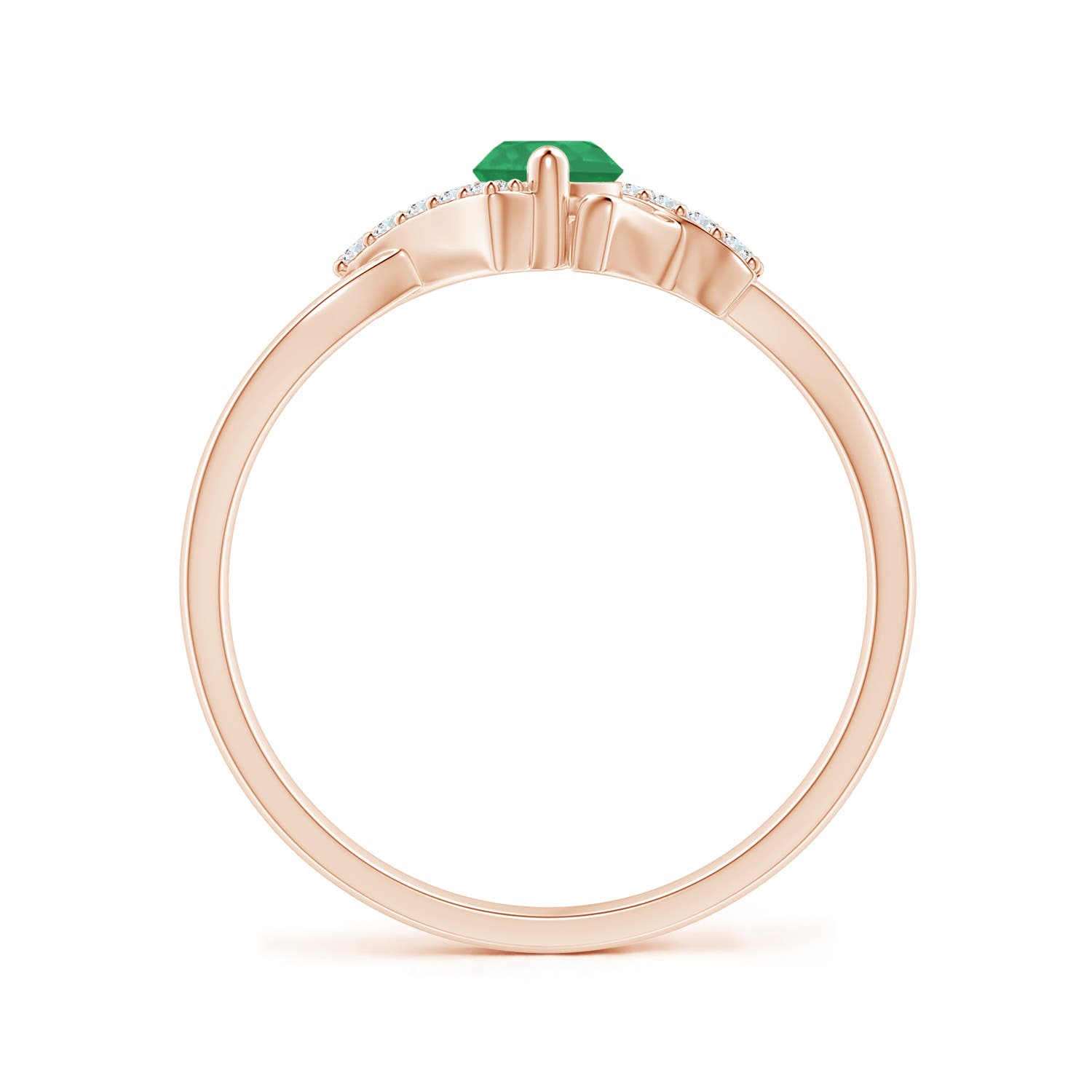 A - Emerald / 0.3 CT / 14 KT Rose Gold