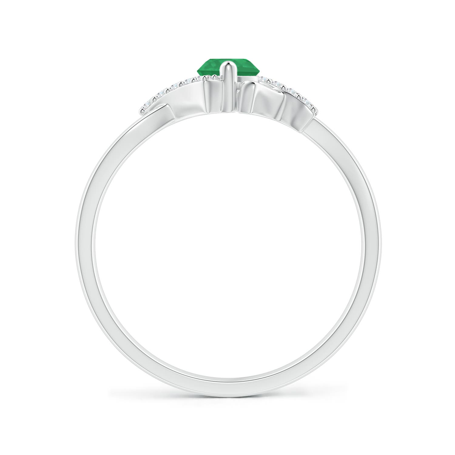 A - Emerald / 0.3 CT / 14 KT White Gold