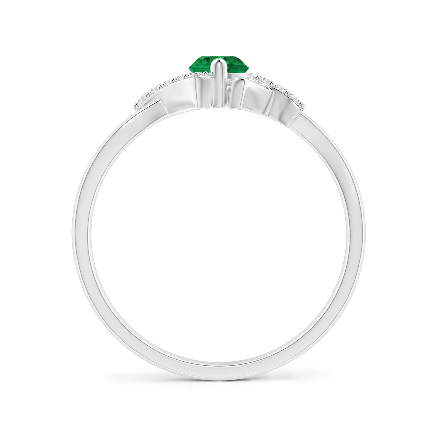 AAA - Emerald / 0.3 CT / 14 KT White Gold