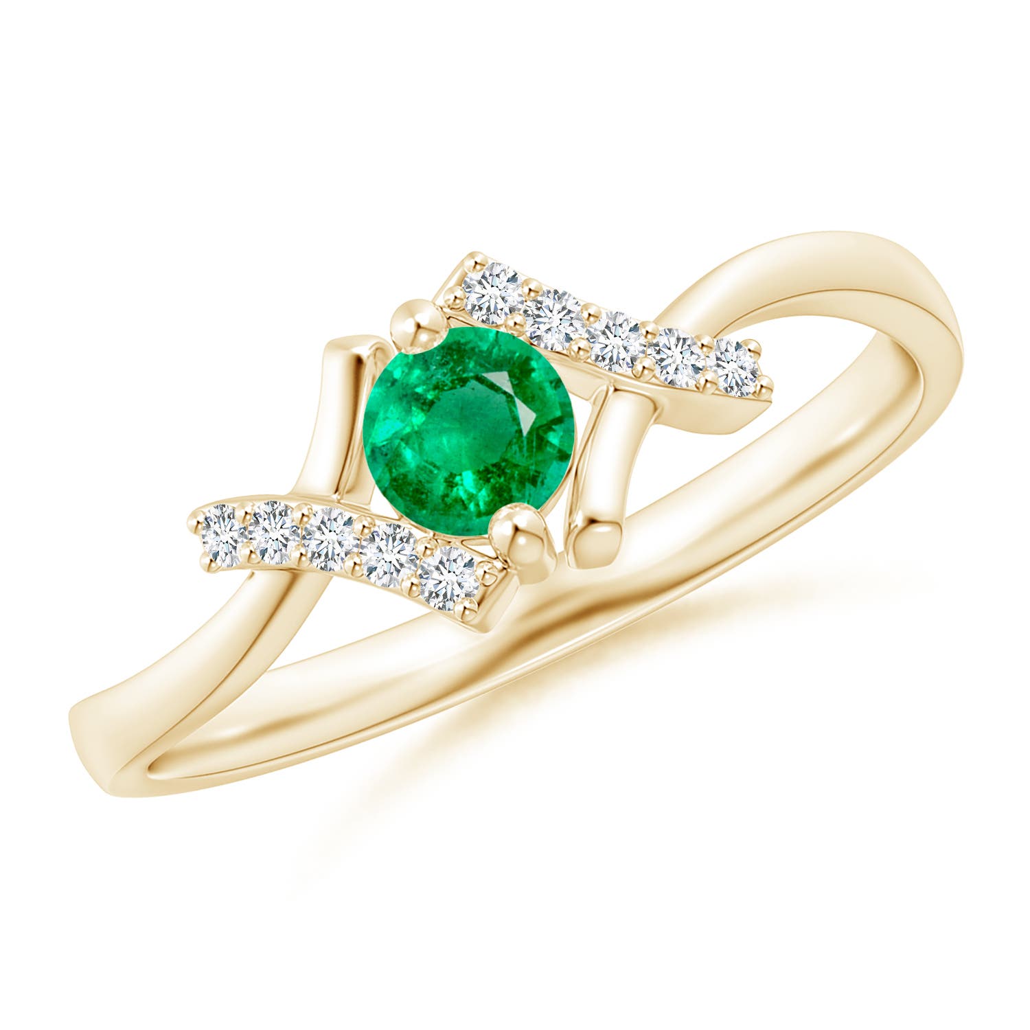 AAA - Emerald / 0.3 CT / 14 KT Yellow Gold