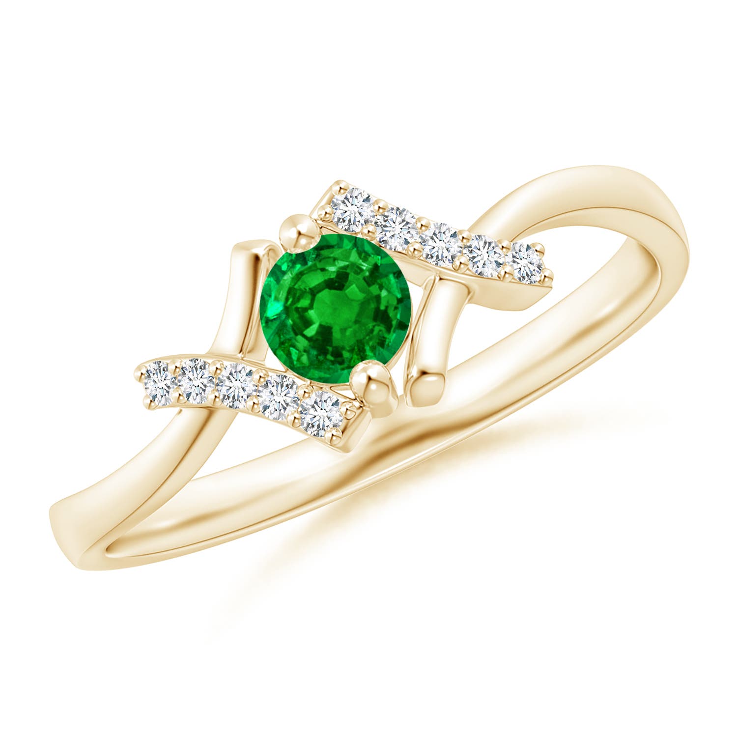 AAAA - Emerald / 0.3 CT / 14 KT Yellow Gold