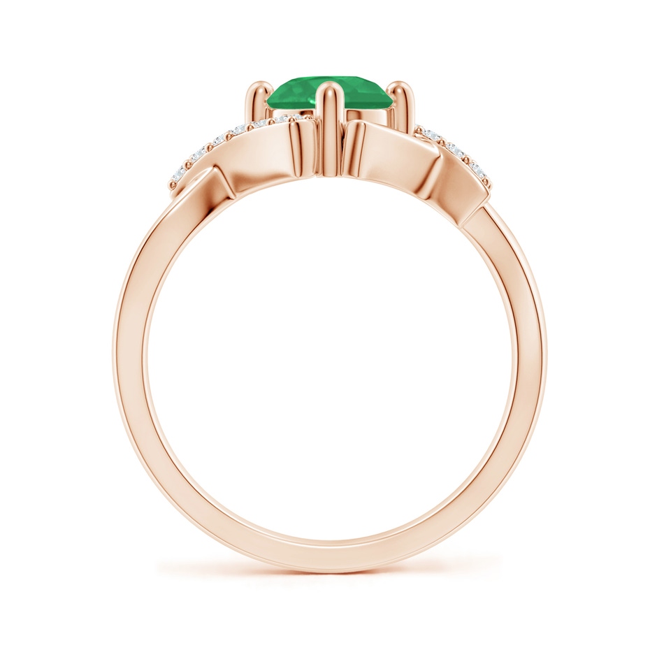 6mm A Solitaire Emerald Bypass Promise Ring with Diamond Accents in Rose Gold side 199