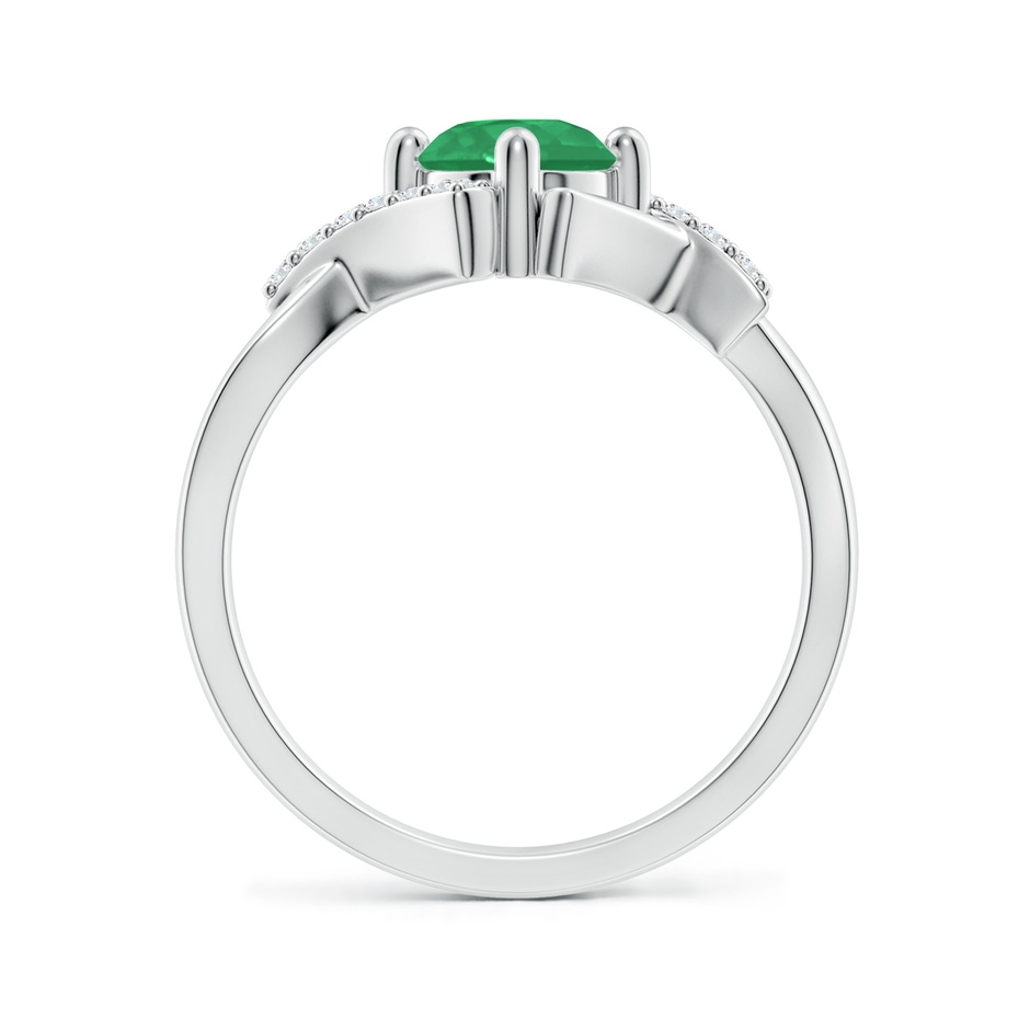 6mm A Solitaire Emerald Bypass Promise Ring with Diamond Accents in White Gold side 199