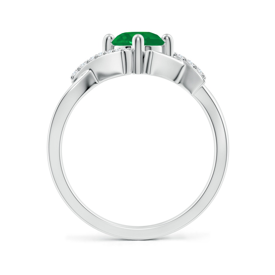6mm AA Solitaire Emerald Bypass Promise Ring with Diamond Accents in White Gold side 199