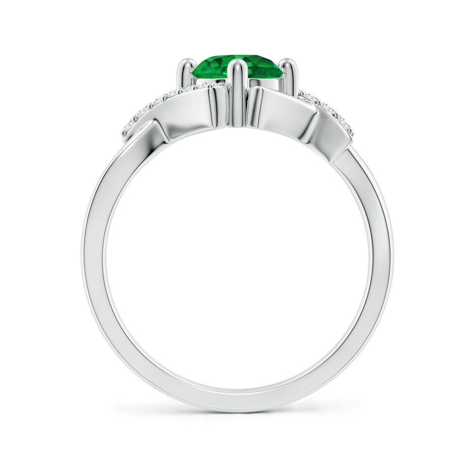 6mm AAAA Solitaire Emerald Bypass Promise Ring with Diamond Accents in White Gold side 199