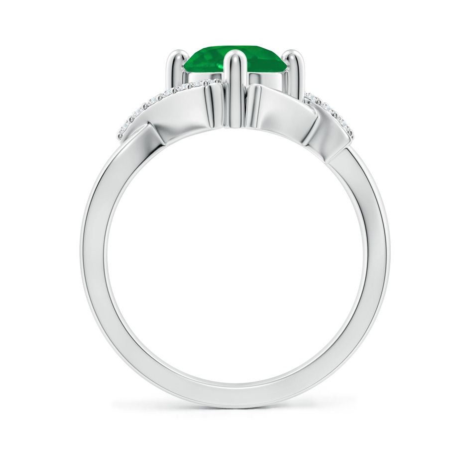 7mm AA Solitaire Emerald Bypass Promise Ring with Diamond Accents in White Gold side 199