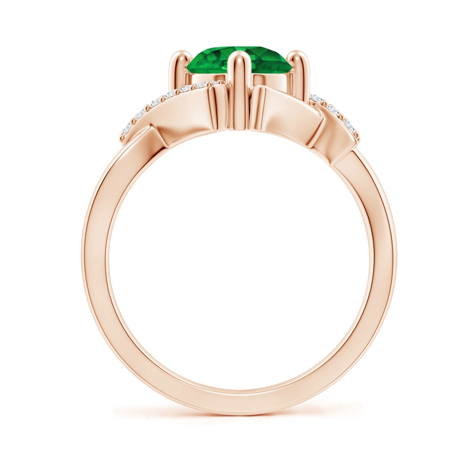 7mm AAAA Solitaire Emerald Bypass Promise Ring with Diamond Accents in Rose Gold side 199