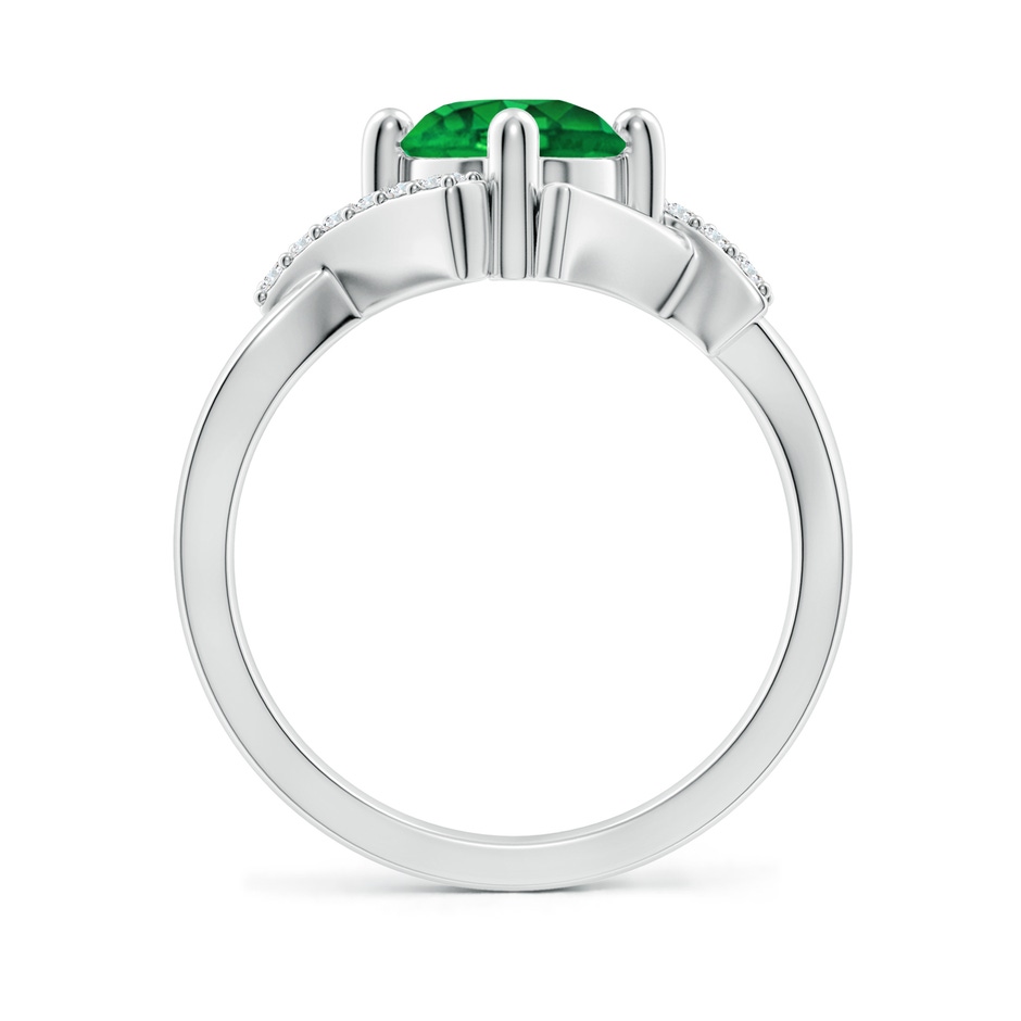 7mm AAAA Solitaire Emerald Bypass Promise Ring with Diamond Accents in White Gold side 199