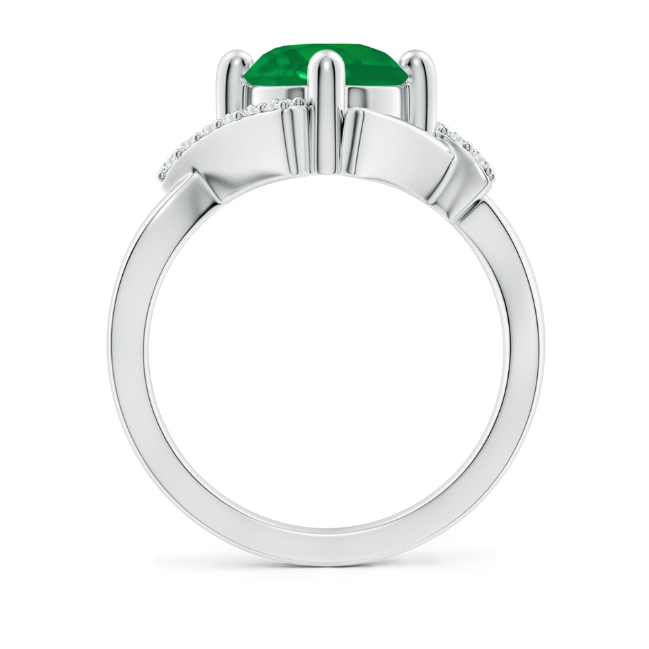 8mm AA Solitaire Emerald Bypass Promise Ring with Diamond Accents in 18K White Gold side 199