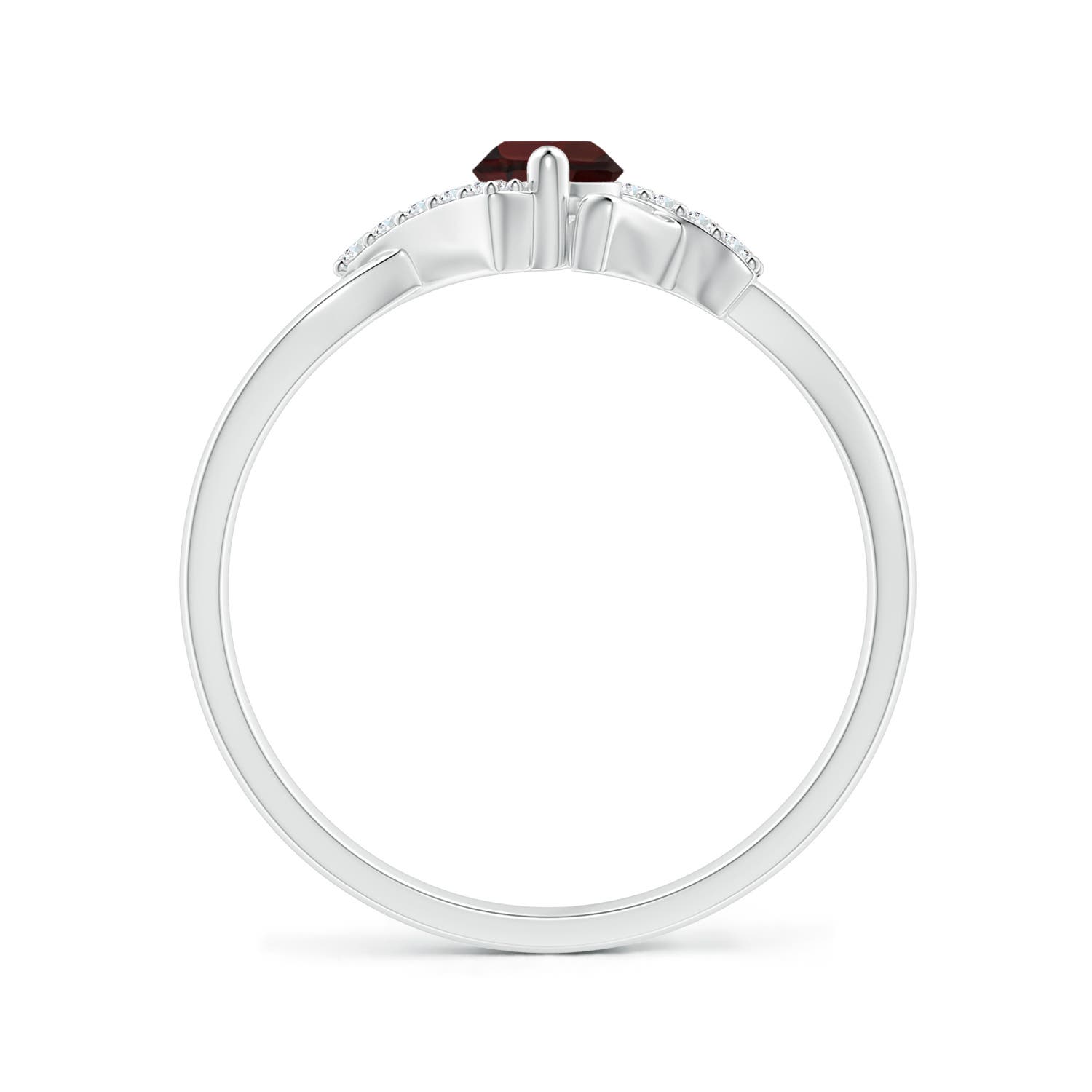 A - Garnet / 0.39 CT / 14 KT White Gold