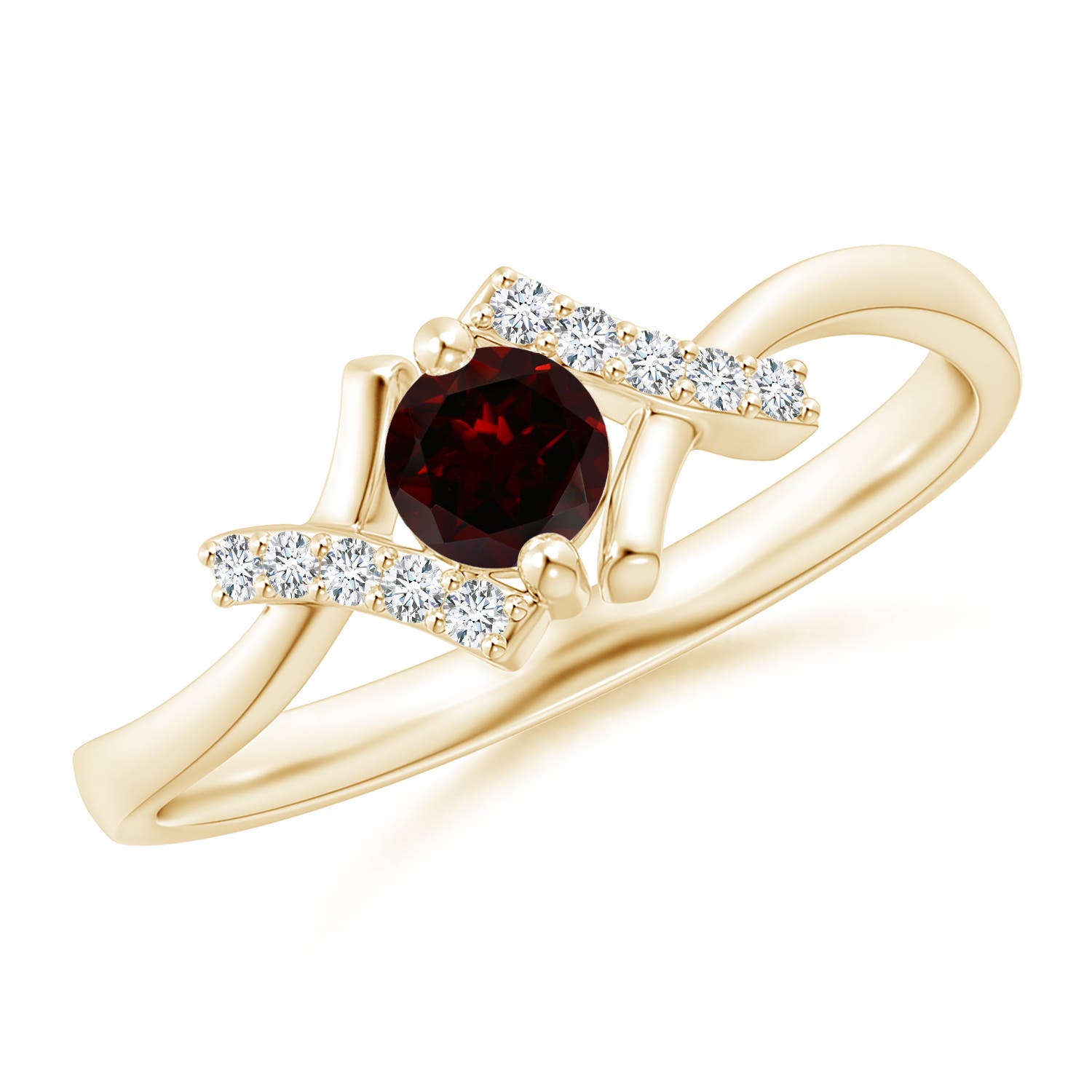 A - Garnet / 0.39 CT / 14 KT Yellow Gold