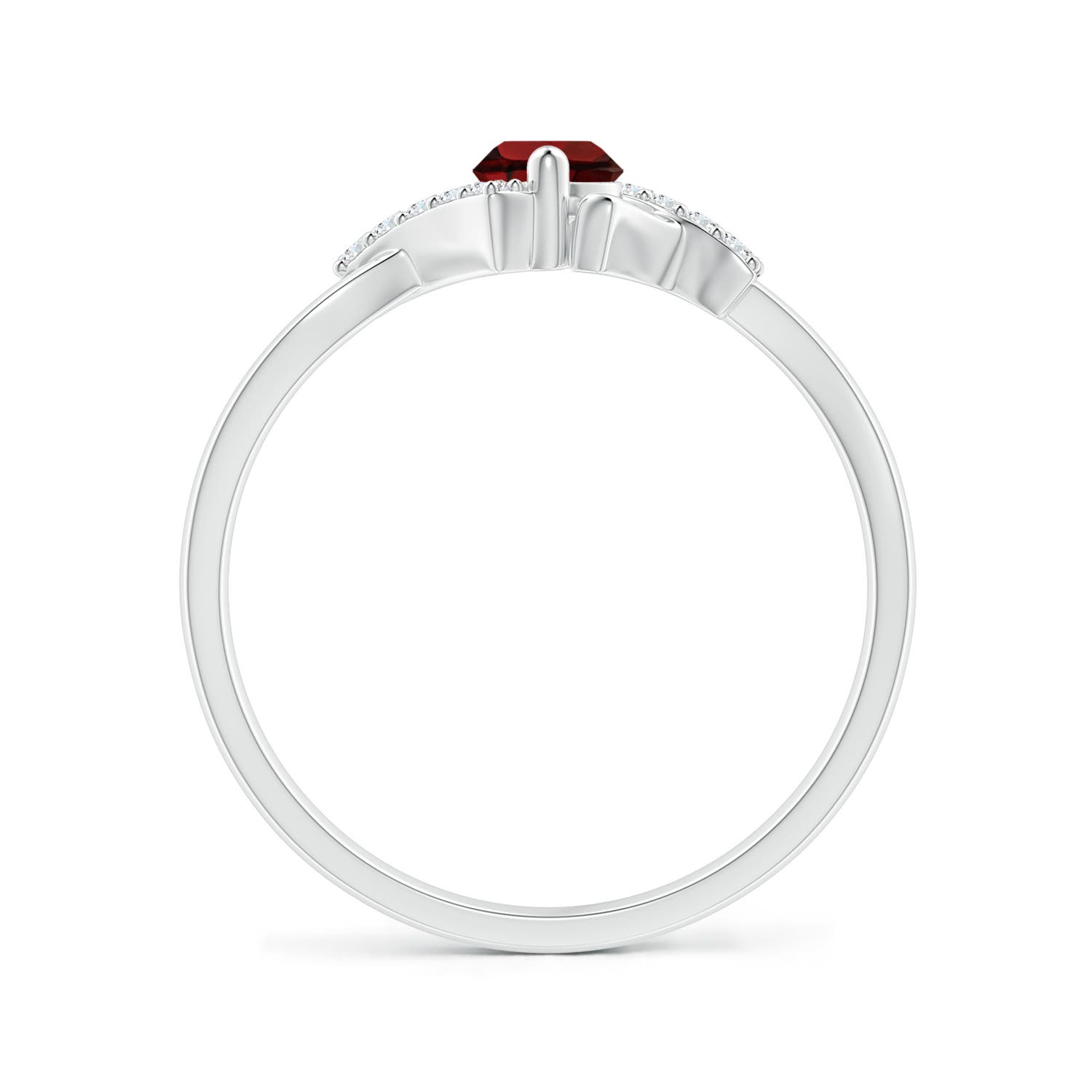 AAA - Garnet / 0.39 CT / 14 KT White Gold