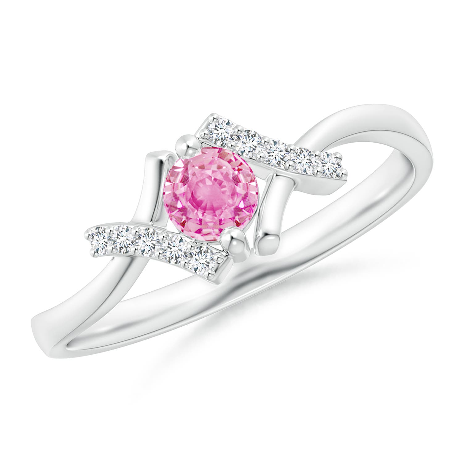 A - Pink Sapphire / 0.39 CT / 14 KT White Gold