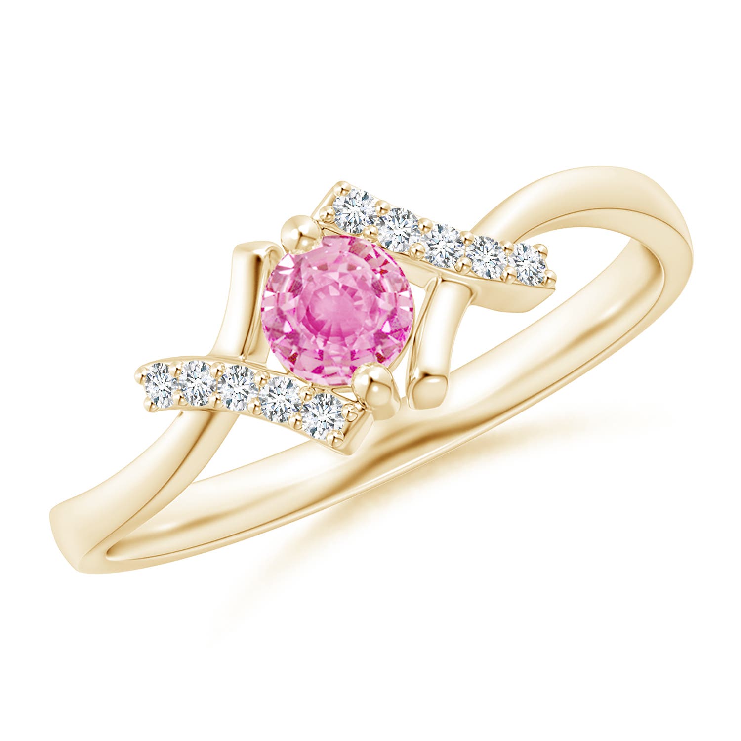 A - Pink Sapphire / 0.39 CT / 14 KT Yellow Gold