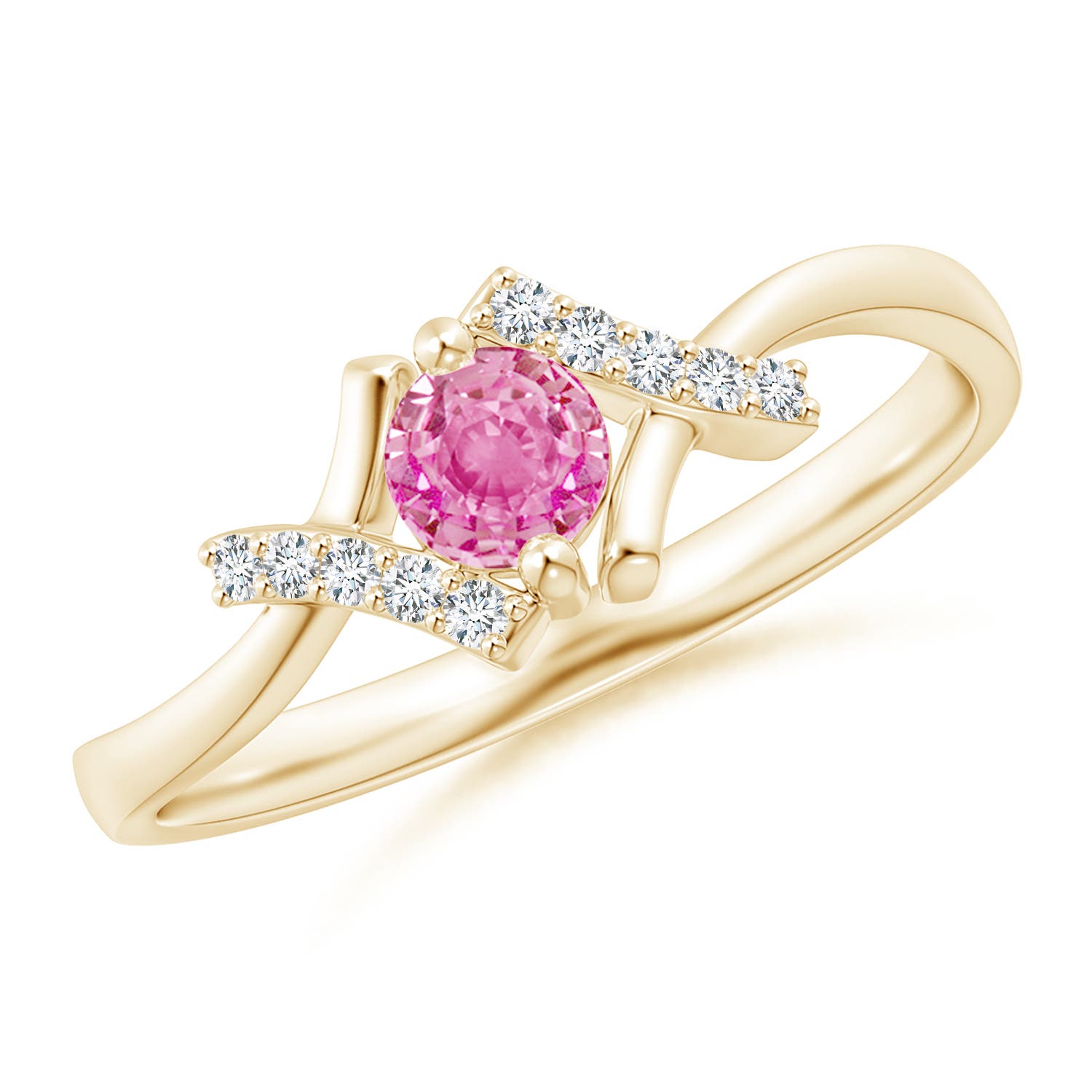 AA - Pink Sapphire / 0.39 CT / 14 KT Yellow Gold