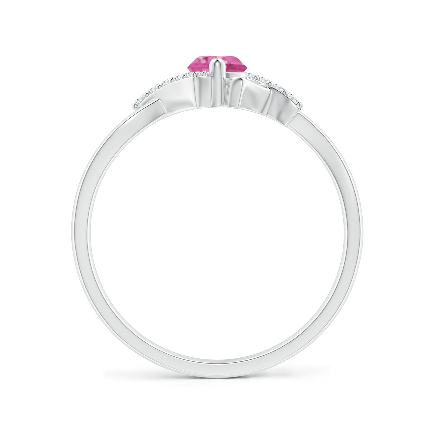 AAA - Pink Sapphire / 0.39 CT / 14 KT White Gold