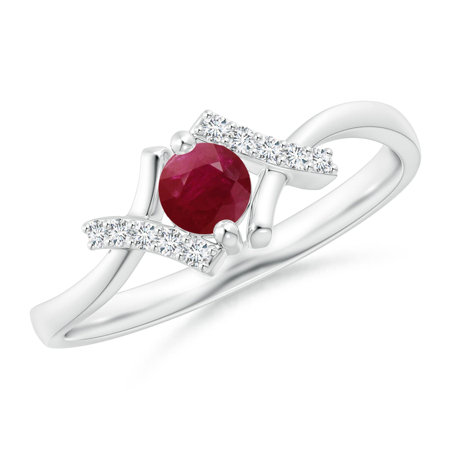 A - Ruby / 0.4 CT / 14 KT White Gold