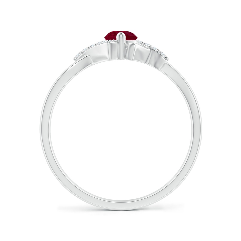 4mm A Solitaire Ruby Bypass Promise Ring with Diamond Accents in White Gold side 199