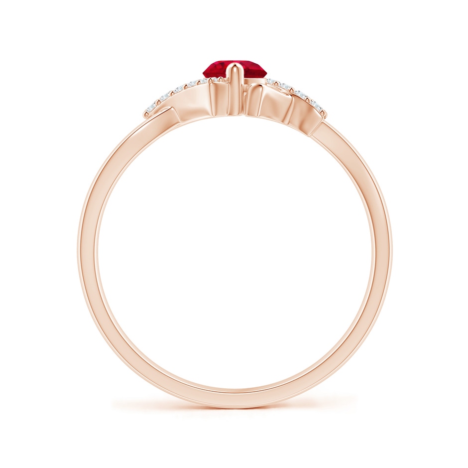 4mm AAA Solitaire Ruby Bypass Promise Ring with Diamond Accents in Rose Gold side 199