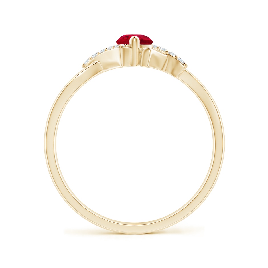 4mm AAA Solitaire Ruby Bypass Promise Ring with Diamond Accents in Yellow Gold side 199