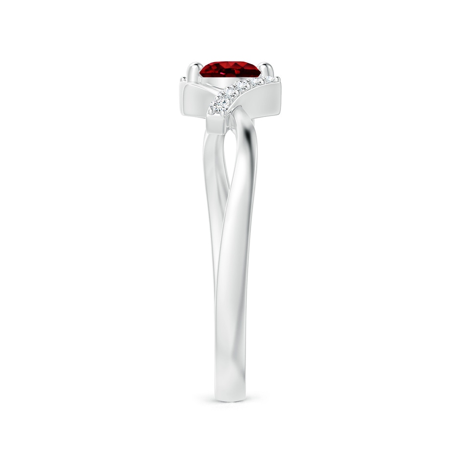 4mm AAAA Solitaire Ruby Bypass Promise Ring with Diamond Accents in White Gold side 299