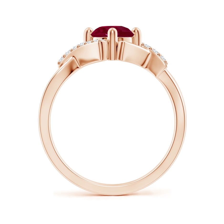 6mm A Solitaire Ruby Bypass Promise Ring with Diamond Accents in Rose Gold side 199
