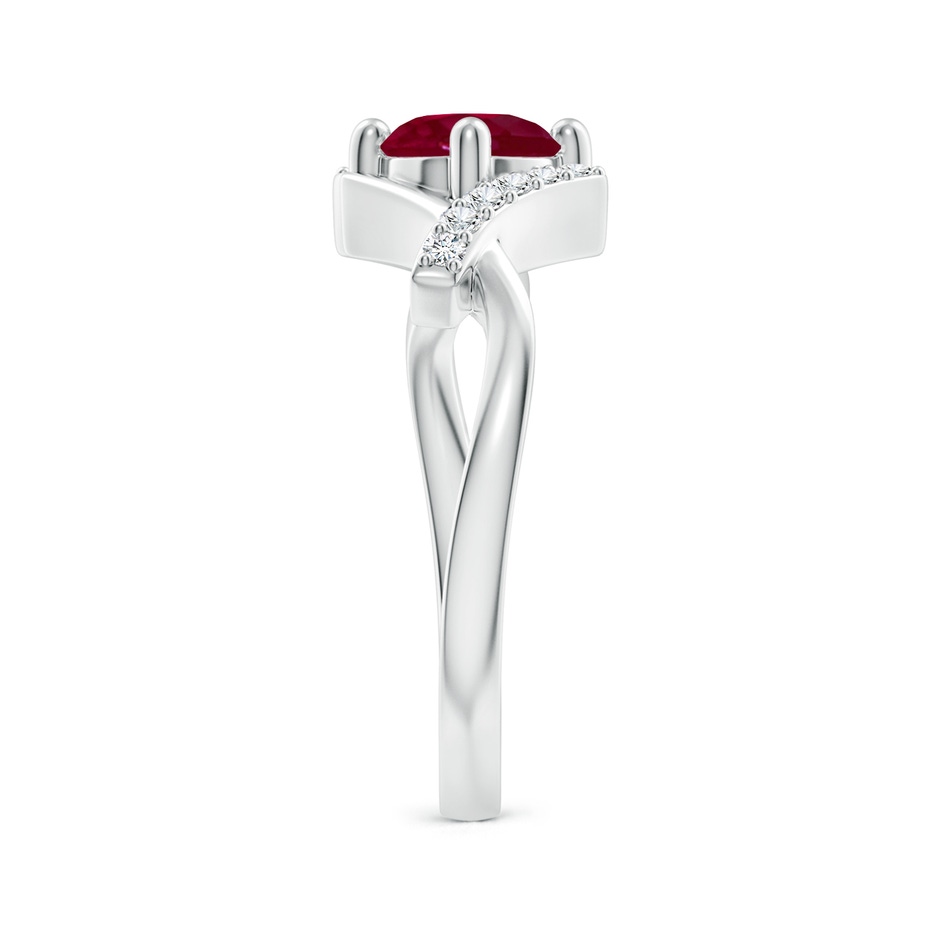 6mm A Solitaire Ruby Bypass Promise Ring with Diamond Accents in White Gold side 299