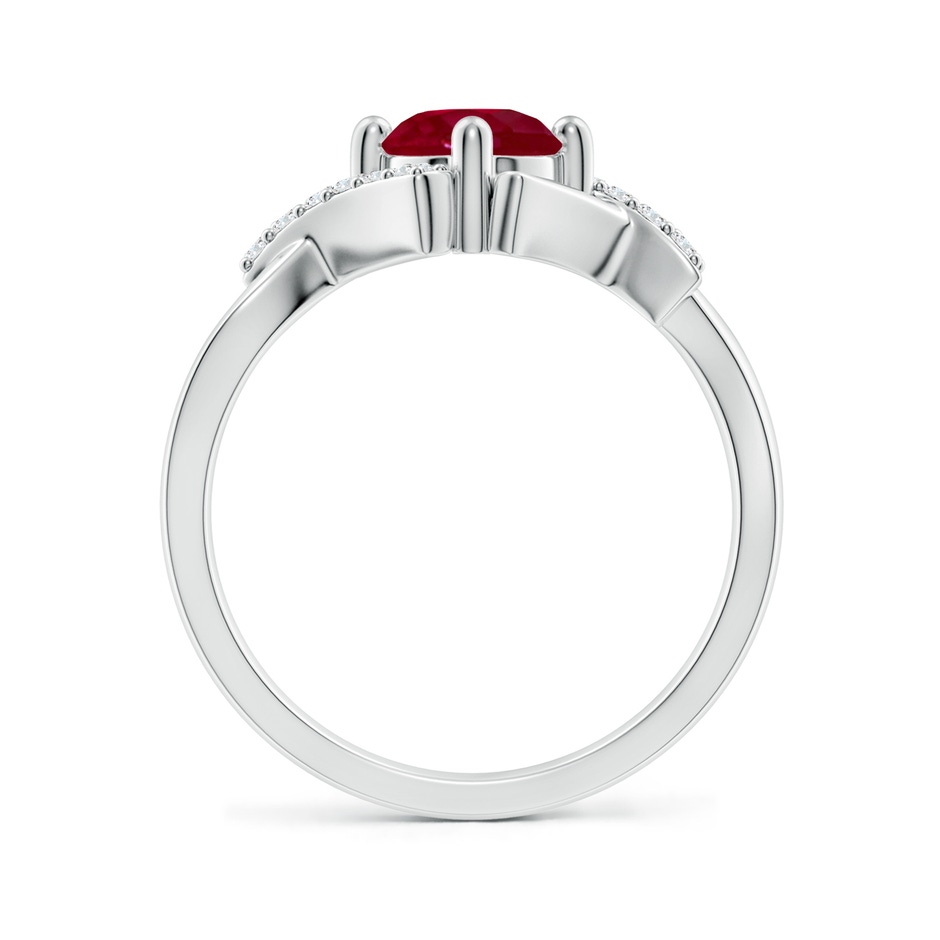 6mm AA Solitaire Ruby Bypass Promise Ring with Diamond Accents in White Gold side 199