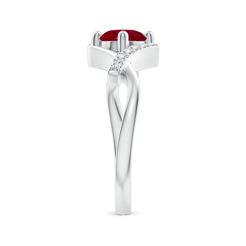 6mm AA Solitaire Ruby Bypass Promise Ring with Diamond Accents in White Gold side 299