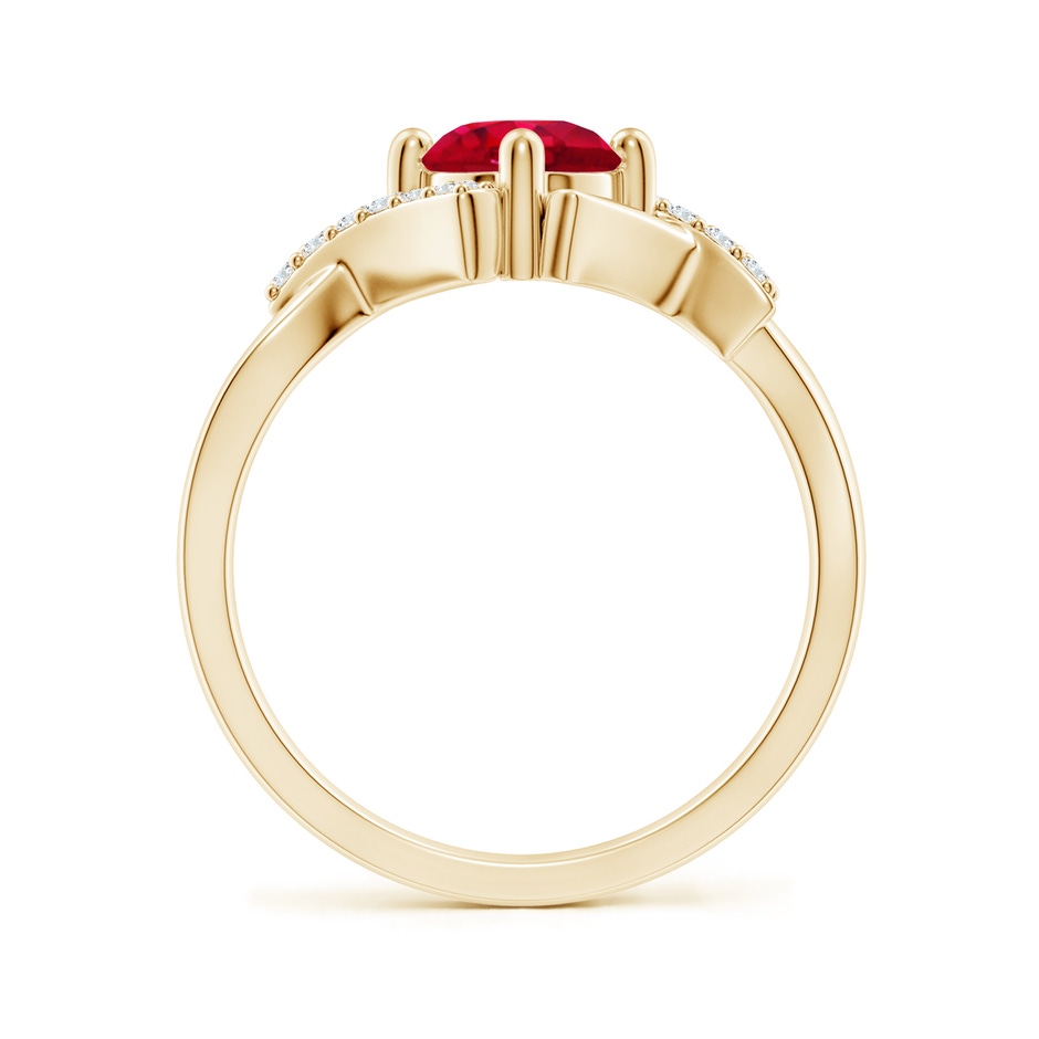 6mm AAA Solitaire Ruby Bypass Promise Ring with Diamond Accents in Yellow Gold side 199