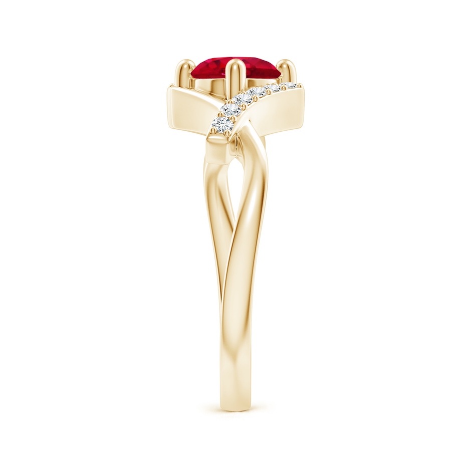 6mm AAA Solitaire Ruby Bypass Promise Ring with Diamond Accents in Yellow Gold side 299