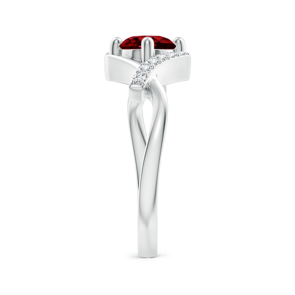 6mm AAAA Solitaire Ruby Bypass Promise Ring with Diamond Accents in 18K White Gold side 299