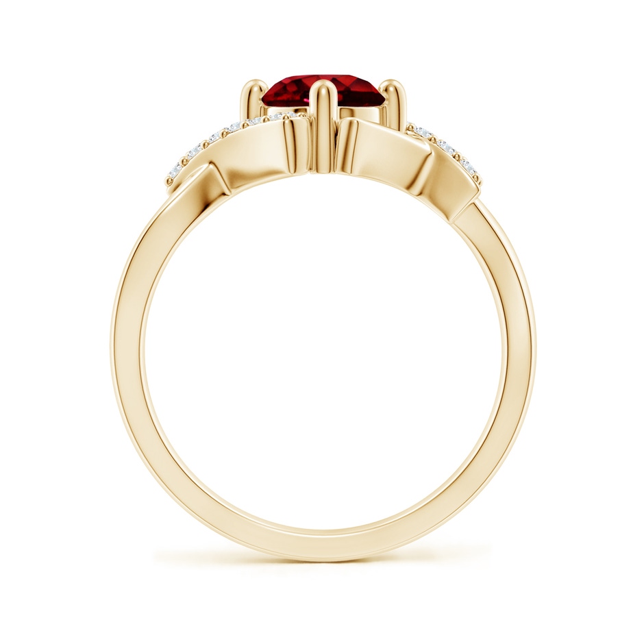 6mm AAAA Solitaire Ruby Bypass Promise Ring with Diamond Accents in Yellow Gold side 199