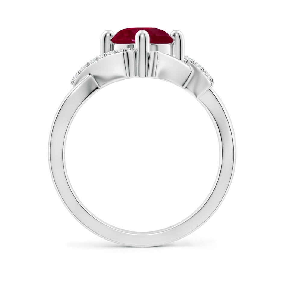 7mm A Solitaire Ruby Bypass Promise Ring with Diamond Accents in White Gold side 199