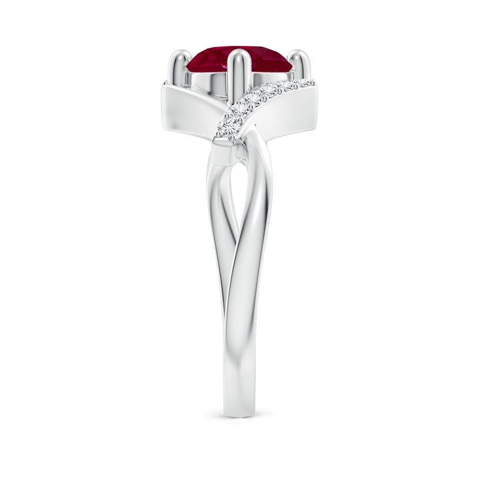 7mm A Solitaire Ruby Bypass Promise Ring with Diamond Accents in White Gold side 299