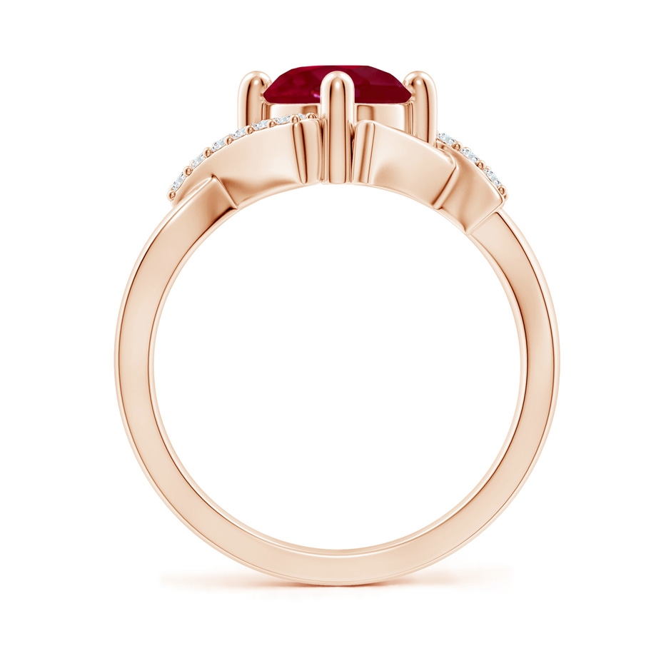 7mm AA Solitaire Ruby Bypass Promise Ring with Diamond Accents in Rose Gold side 199