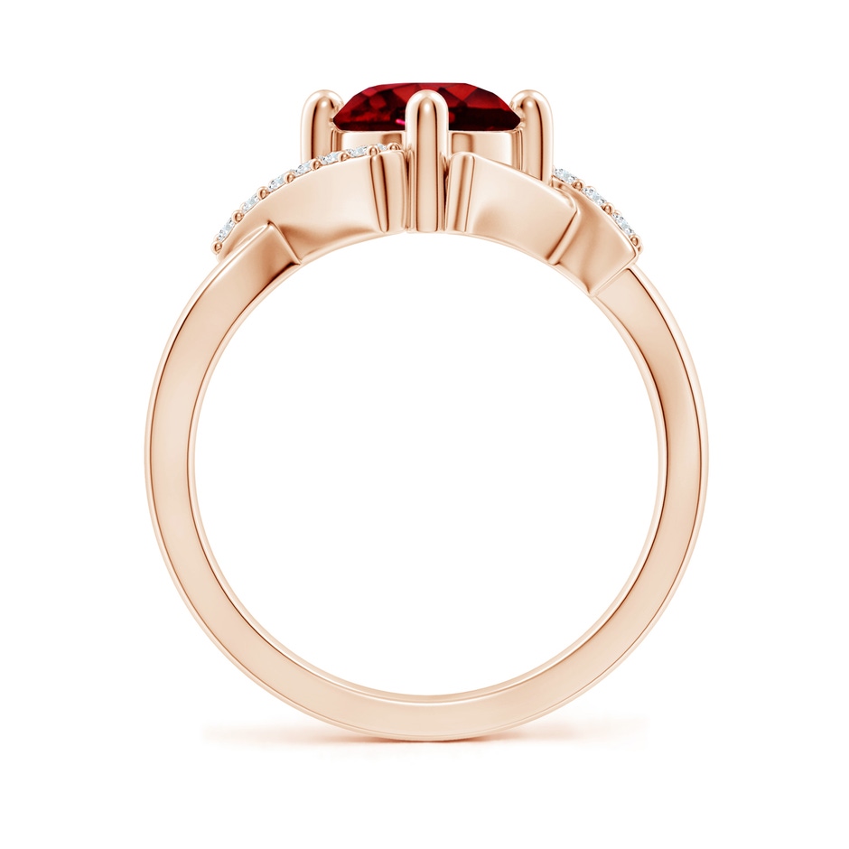 7mm AAAA Solitaire Ruby Bypass Promise Ring with Diamond Accents in 18K Rose Gold side 199